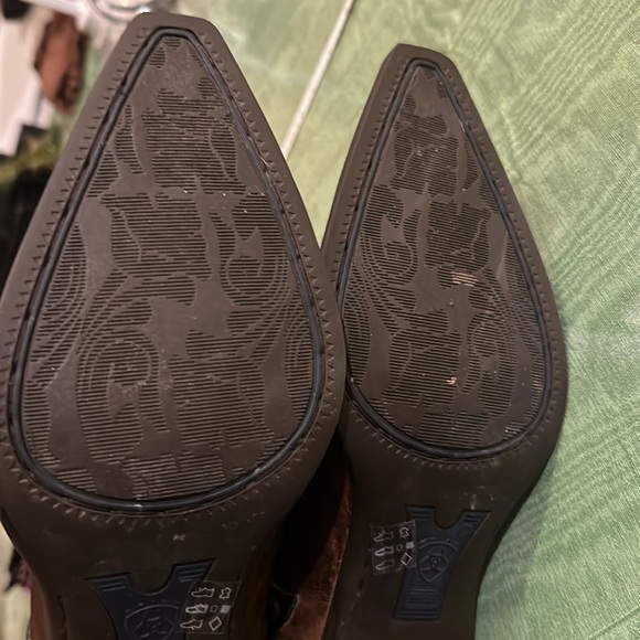 ARIAT ROGUE SKIPPY Brown Western Ostrich Cowboy Snip Toe Boot Size 9M Leather - Picture 9 of 15